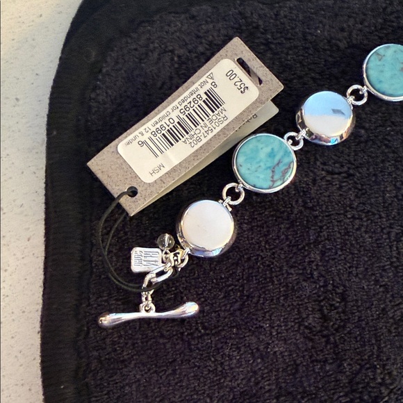 Robert Lee Morris Silver Bracelet with Turquoise Accents - Picture 3 of 5